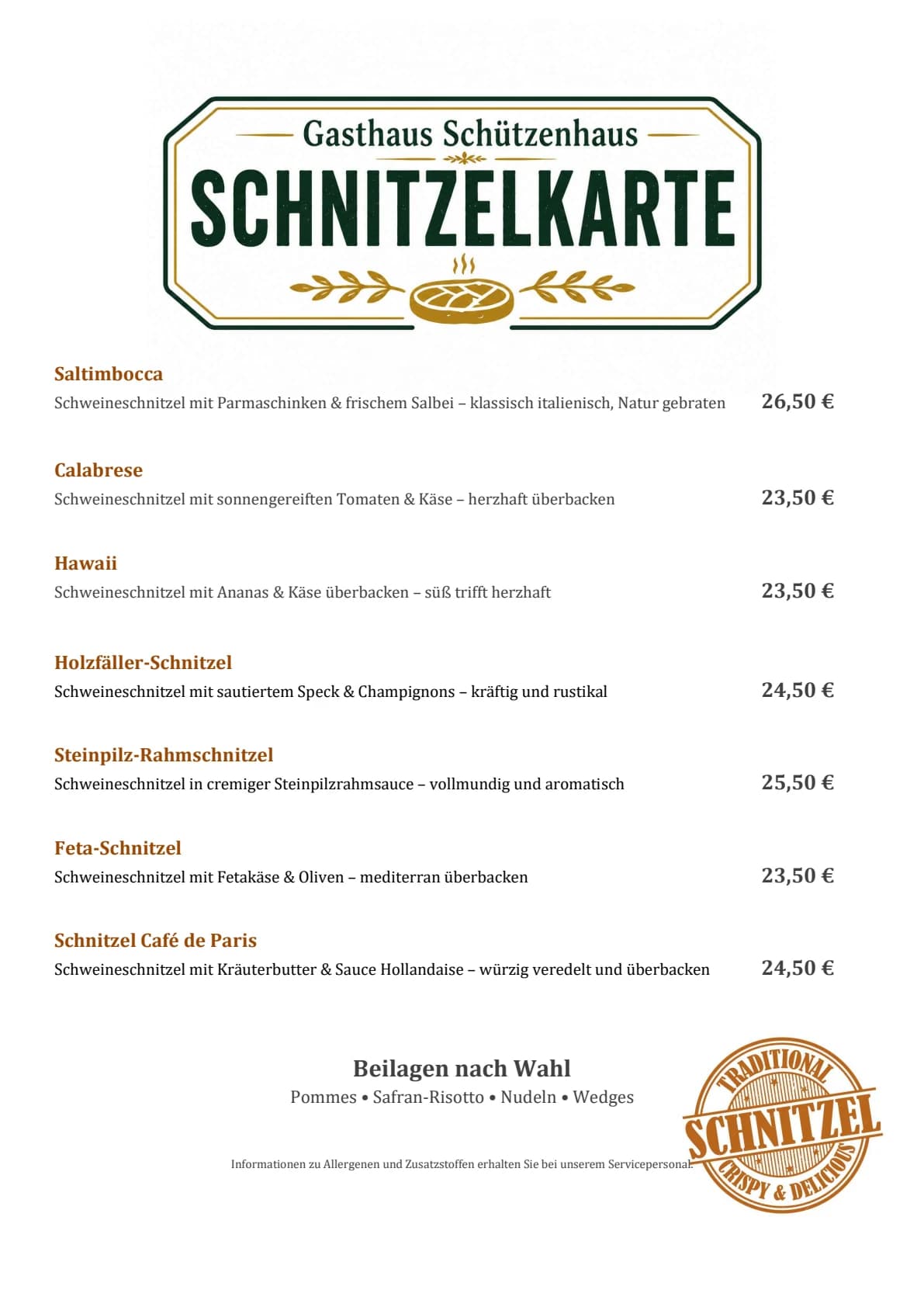 Vorschau der Schnitzelkarte